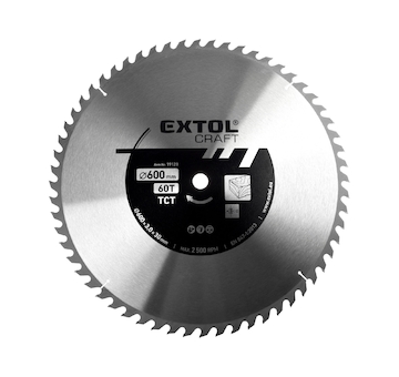 EXTOL CRAFT 19128 kotouč pilový s SK plátky, O 600x3,8x30mm, 60T