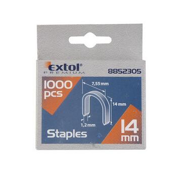 EXTOL PREMIUM 8852305 spony oblé, balení 1000ks, 14mm, 7,55x0,52x1,2mm