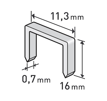 EXTOL PREMIUM 8852506 spony, balení 1000ks, 16mm, 11,3x0,52x0,70mm