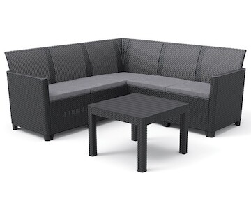 Keter CLAIRE 5 SEAT CORNER set  - grafit 252711