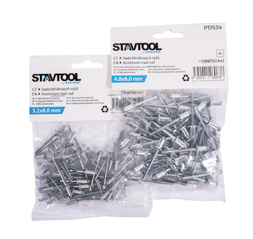 STAVTOOL Sada hlinikových nýtů | 3,2x6 mm (1bal/50ks) P17530