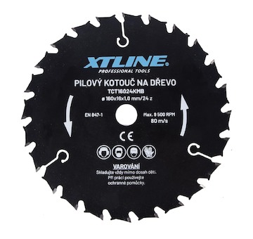 XTLINE Kotouč pilový s SK plátky - kombinovaný | 160x1,0x16 mm, 24 zubů TCT16024KMB