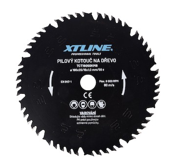 XTLINE Kotouč pilový s SK plátky - kombinovaný | 190x1,0x20 mm, 50 zubů TCT19050KMB