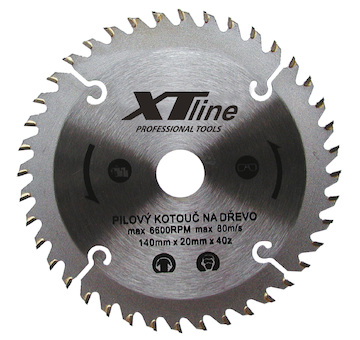 XTLINE TCT14040 Kotouč pilový s SK plátky - trapéz, 140x1,4x20/40 zubů