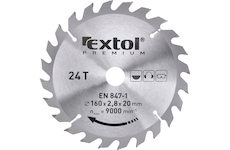 EXTOL PREMIUM 8803213 kotouč pilový s SK plátky, O 160x2,6x20mm, 24T