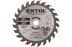 EXTOL PREMIUM 8893022D kotouč pilový s SK plátky,  89×2,0×10mm, 24T