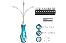 TOTAL THT250FL1206 Šroubovák s hroty, sada 12ks, CrV